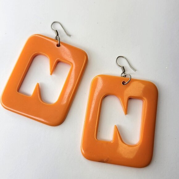 Orange Hook Earrings - Picture 1 of 2